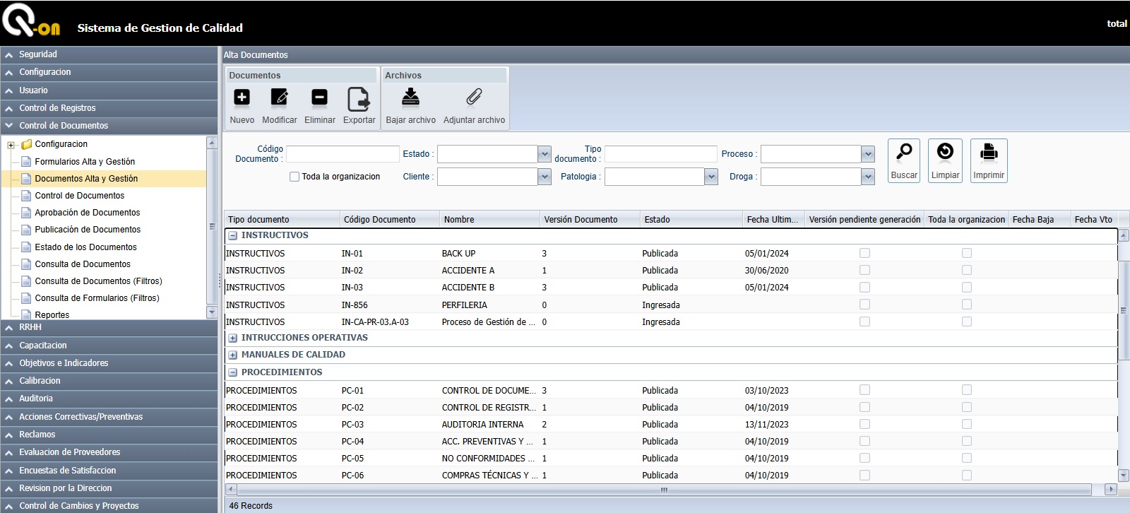 Control de documentos